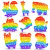 1pc Rainbow Pop Push Bubblle Fidget Anti Stress Relief Toys for Adult Children Special Needs Sensory Toys Interactive Toys
