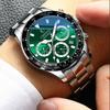 Men Watch Stainless Steel Wrist Watch Men Business Waterproof Luminous Chronograph Quartz Mens Watches