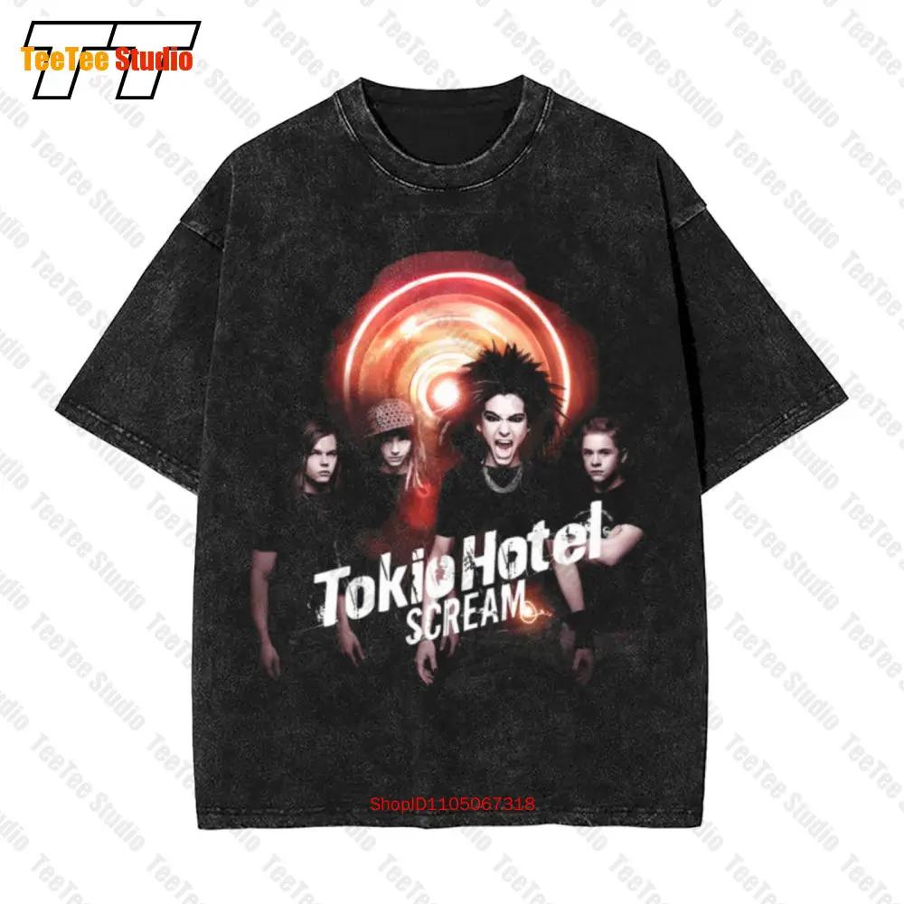 Tokio Hotel Винтажная Металлическая Группа Рок Винтажная Оверсайз Футболка GM7X