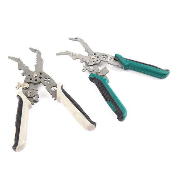 Multi-function Wire Stripper Heavy Duty Alloy Wire Stripping Pliers Crimper Cutter Ergonomic Handle Portable Electricians Cable Cutting Pliers