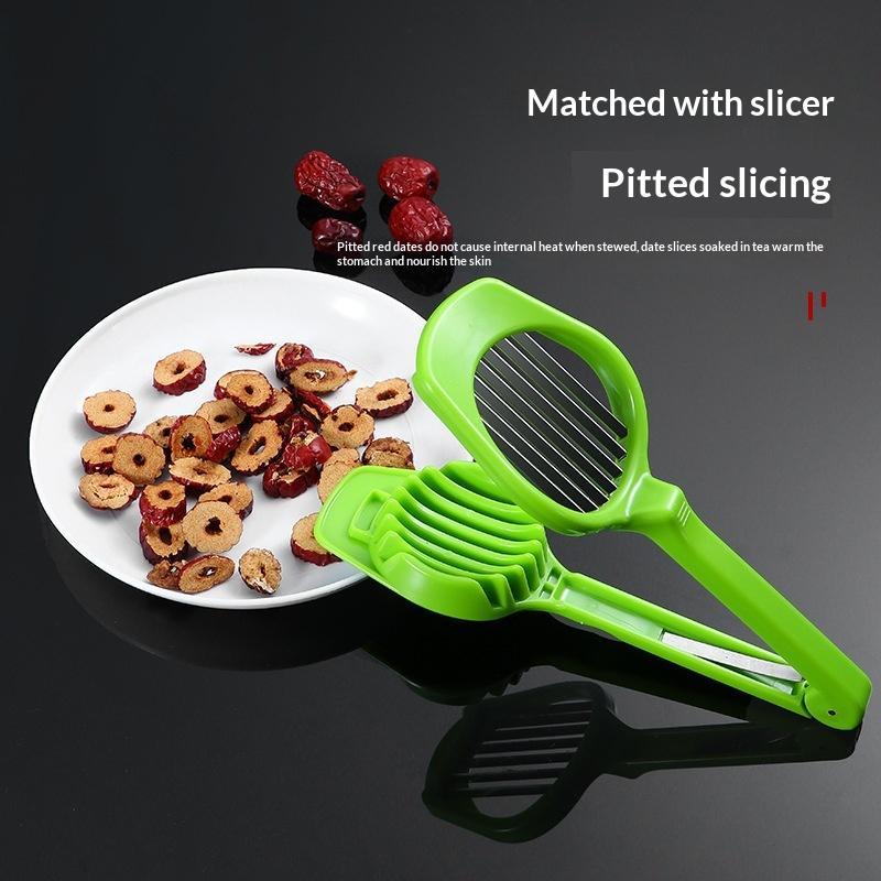 Stainless Steel Jujube Pitter And Slicer Set Cherry Pitter With Non Slip Handle Easy Use For Kitchen Baking And Snack Prep
