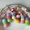 Personalized Butterfly Macaron Cake Keychain with Gold Tag and Book Packaging