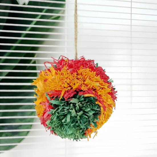 Shredder Ball Birds Toy Parrot Foraging Shredder Ball Birds Cage Hanging Toy for Parakeets Conures Cockatiels Love Birds
