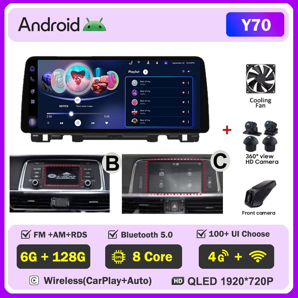 12,3-дюймовый автомобильный мультимедийный радиоприемник для KIA K5 Optima 2015-2019 Видео Аудиоплеер Стерео Навигация Авторадио Carplay Нет 2 Din DVD