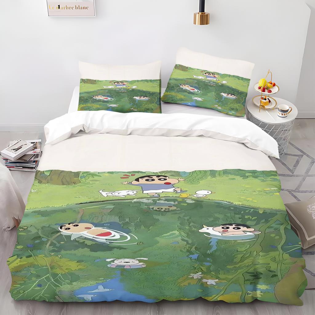 Quilt Cover Crayon Shin-Chan Cartoon Anime Duvet Cute Printed Comforter Polyester Bedding Twin Size Children Gift Various Sizes