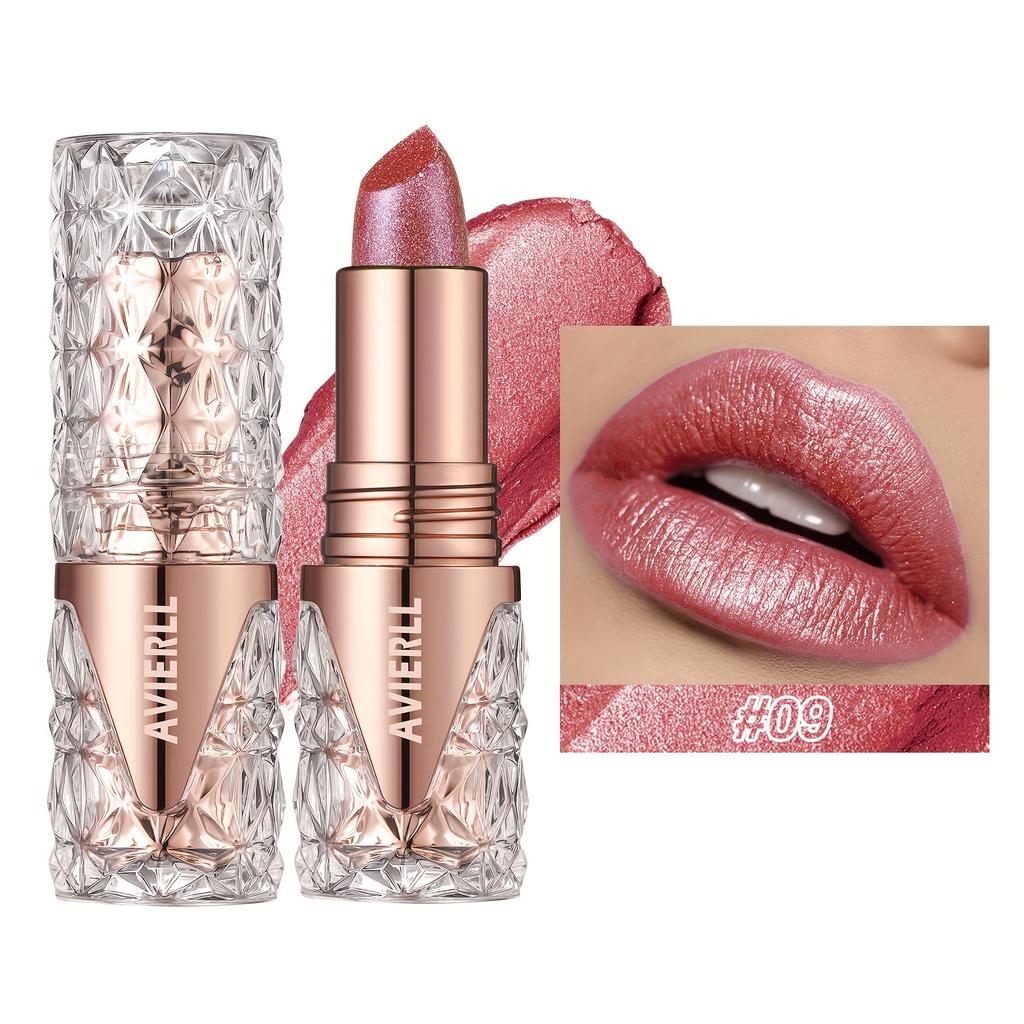 Shimmering Lipstick Long-Lasting Waterproof Lipstick Smooth Texture Full Coverage Glitter Lipstick Available In Black Golden Red Pink Lip Makeup