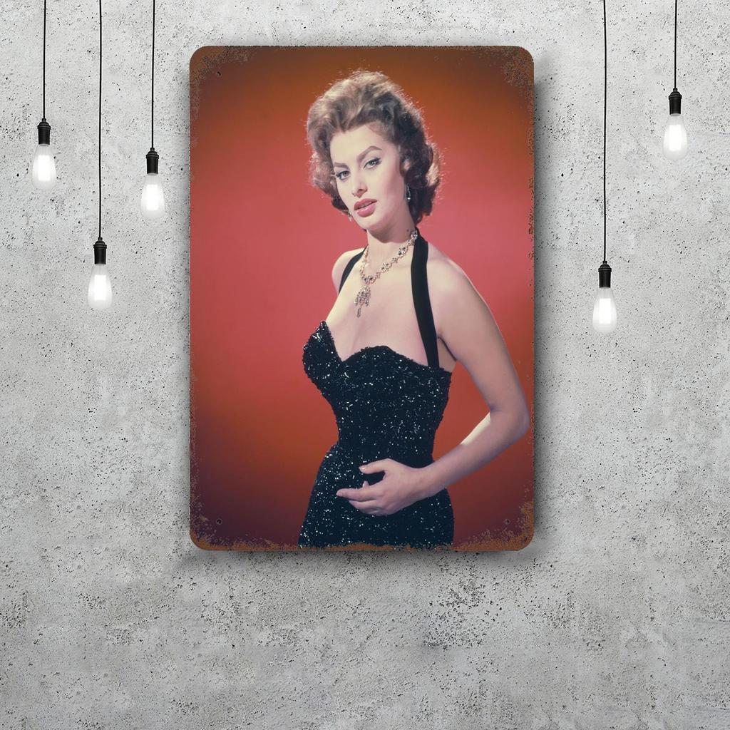 sophia loren Vintage Metal Tin Signs Posters Decor Retro Metal Plaque Wall Art Decor for Garage Bar
