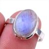 Natural Rainbow Moonstone Gemstone 925 Solid Sterling Silver Ring Size 8 E8J76