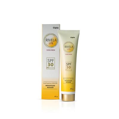 Rivela Lite Солнцезащитный крем SPF 50 Крем 60 г Упаковка 1 Широкий спектр защиты от UVA UVB