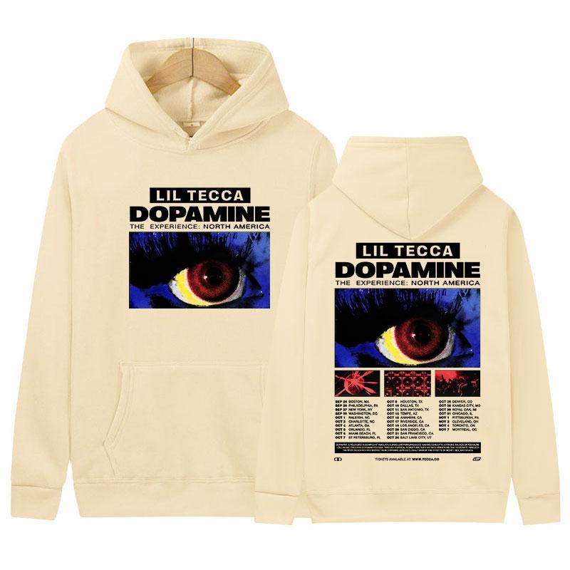 Singer Lil Tecca Dopamne Album 2025 Tour Graphic Hoody Mens Women Fashion Harajuku Sweatshirt Hip Hop Gothic Long Sleeve Hoodies