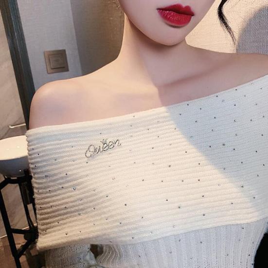 Женская брошь в форме буквы, роскошная из нержавеющей стали со стразами, булавка для платья для банкета