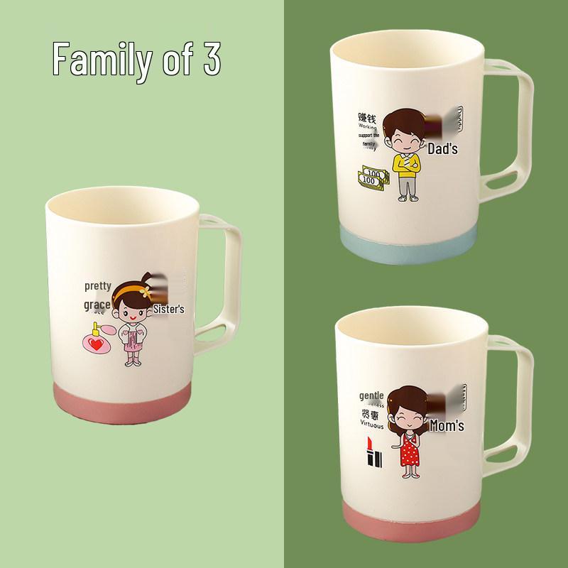 Family Toothbrush Cup Set: Parent-Child, 3-5 Person Oral Hygiene Kit with Mouthwash Cups