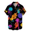 Music Guitar Pattern Shirt Men's Clothing 3D Printed Rock Hip Hop Top Short Sleeve Beach Ahloa Shirt Collar Shirt