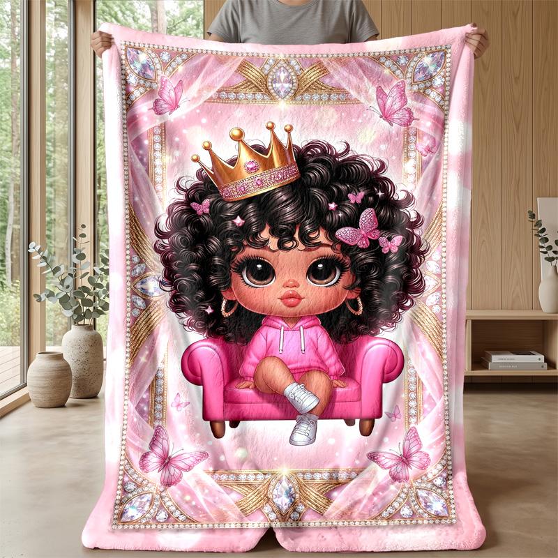 Royal Princess Throne Theme blanket Lightweight Warm Flannel Blanket Decorative Throw Blanket for Home Decoration