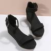 Новый Стиль Женская Обувь Сандалии на Платформе Женские Сандалии с Открытым Носком на Высокой Клиновидной Пятке Сандалии на Пряжках на Щиколотке Эспадрильи Женские Сандалии Обувь