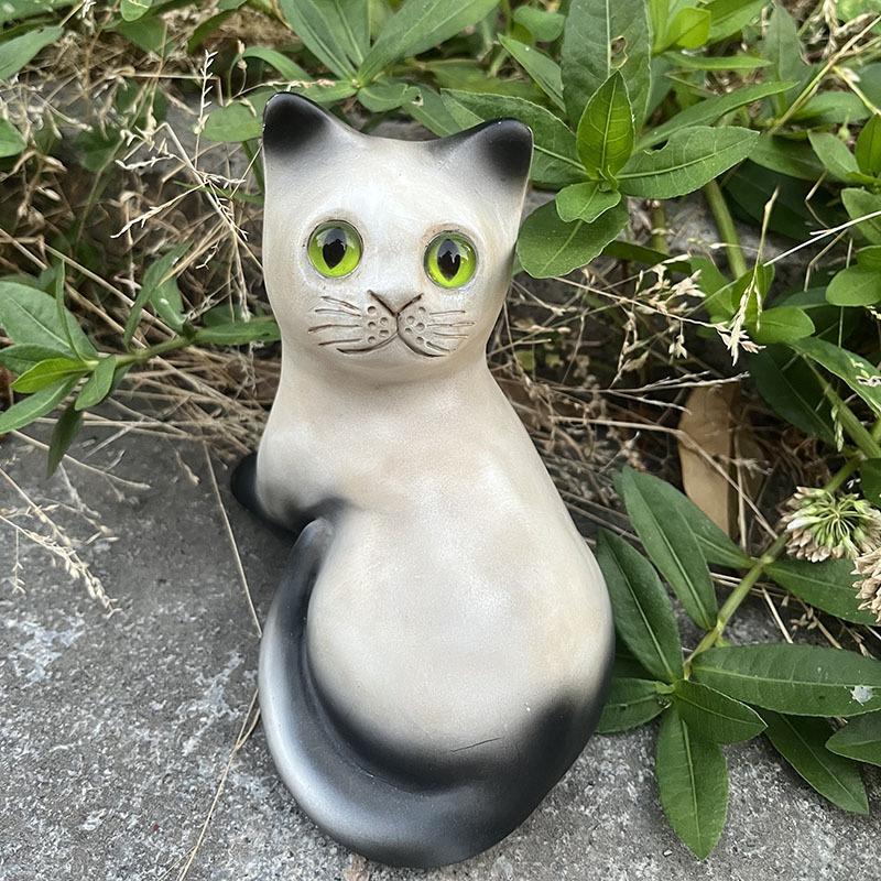 Cute Cat Garden Ornament Simulated Animal Courtyard Decoration Home Resin Crafts Sculpture Cute Desktop Decor