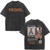 Vintage Washed Rapper Vybz Kartel Tour  New Album Tshirt Men Hip Hop Oversized Tshirts Fashion High Quality Cotton T Shirt