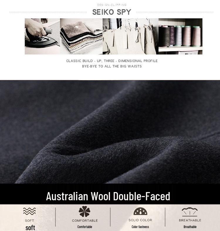 Женское кашемировое пальто средней длины двустороннее на осень/зиму 2025 - Элегантное шерстяное пальто для женщин среднего и пожилого возраста