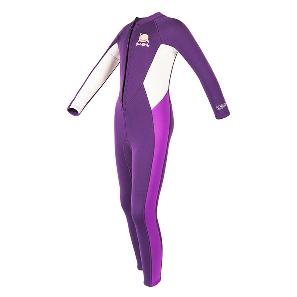 Детский гидрокостюм с длинными рукавами, неопреновый термокостюм 2,5 мм для девочек, для дайвинга и серфинга, с передней молнией для