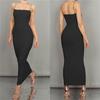 Summer and Autumn Women's Long Suspender Dress Tight-fitting Sexy Slim Solid Sleeveless Dress