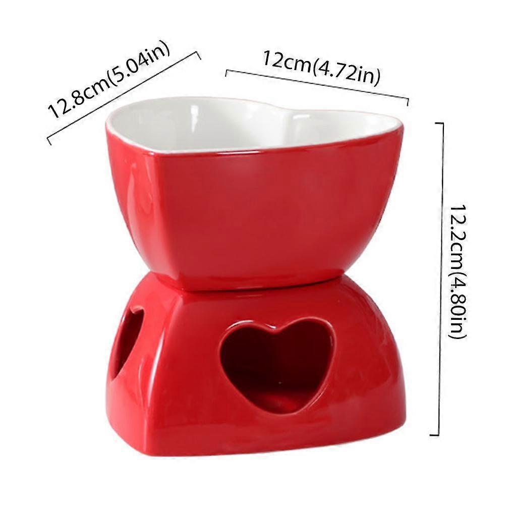 Ceramic Butter Warmer Set With Forks For Melting Chocolate Cheese And Caramel Ideal For Family Gatherings