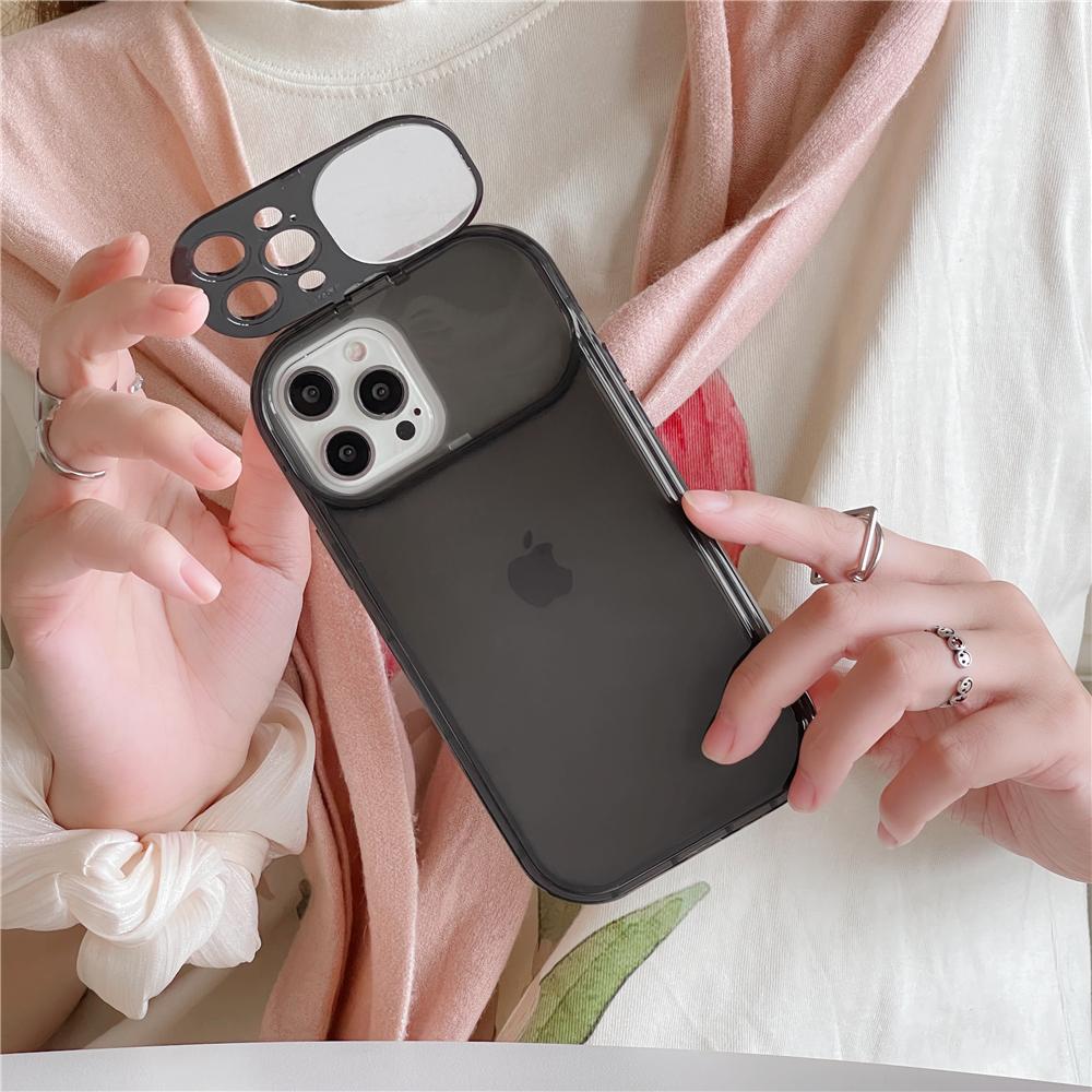 Невидимая камера Зеркало-подставка Прозрачный чехол для телефона Для iPhone 15 14 11 12 13 Pro Max Plus XR Мягкий ТПУ Ударопрочный чехол