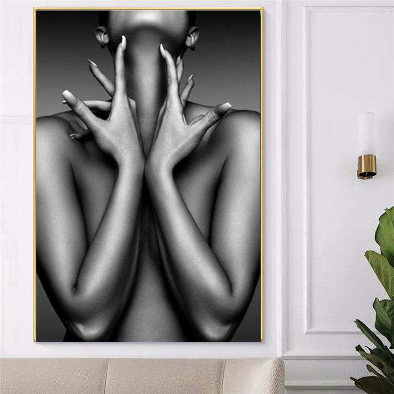 Черно-белые обнаженные женщины с бокалами вина, плакаты и принты, холст, картина, настенное искусство, сексуальная девушка, картина для спальни, домашний декор, Cuad