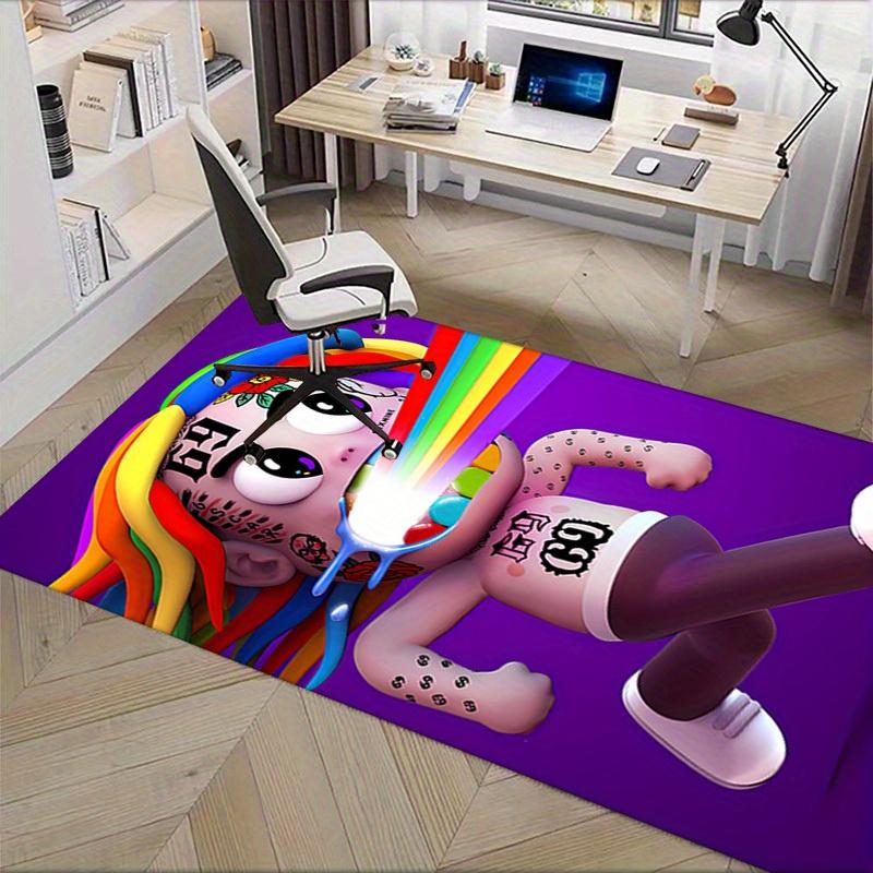 1 шт. 6ix9ine Tattle Tales Офисный ковер Мягкий полиэстер Нескользящий Машинная стирка Внутренний ковер Гостиная