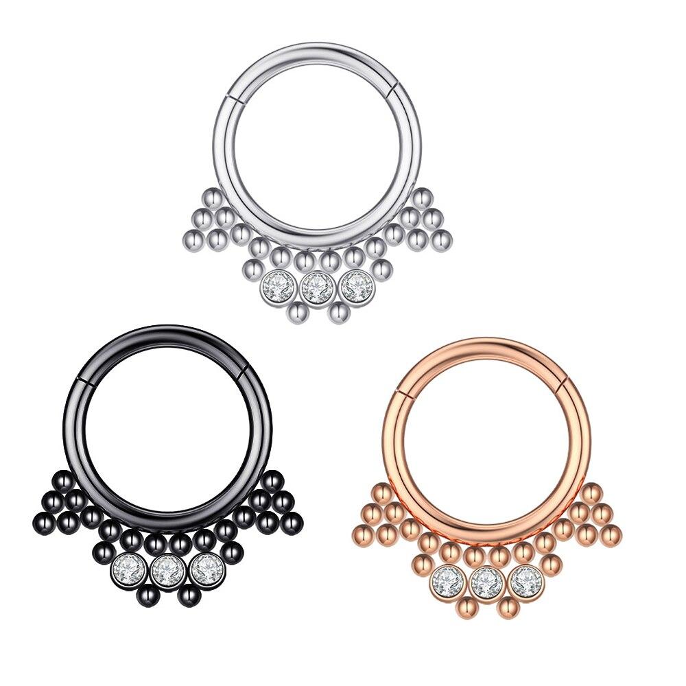 1 шт., кольца с мультикристаллами для перегородки носа, модные серьги в богемном стиле в индийском стиле, Нариз-кликер, спираль для носа, хрящ, серьги для пирсинга