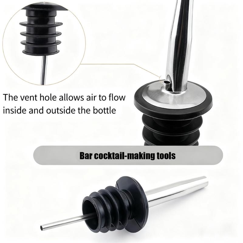 Premium Nonrust Steel Bartending Tool Set With Ice Tongs Pour Spouts And Measuring Cup For Home Pubs Cocktails Making