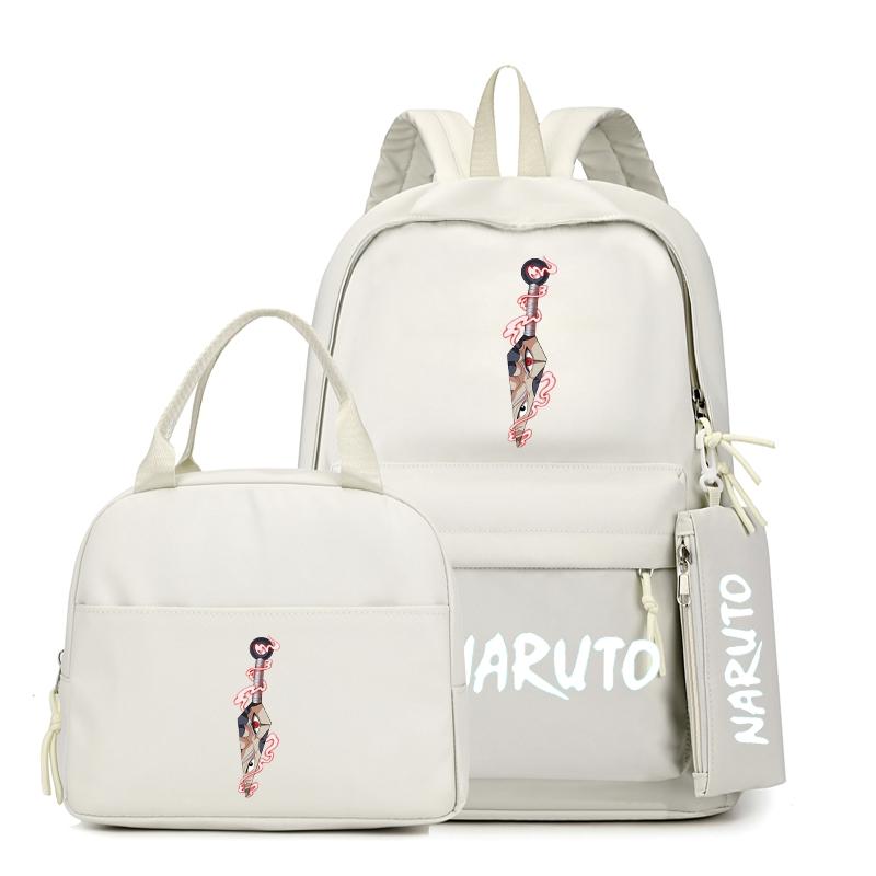 3 шт./компл. рюкзак аниме Наруто с сумкой для обеда для девочек и мальчиков, студенческий рюкзак для школьных книг, школьный портфель для мужчин и женщин, дорожная сумка для отдыха