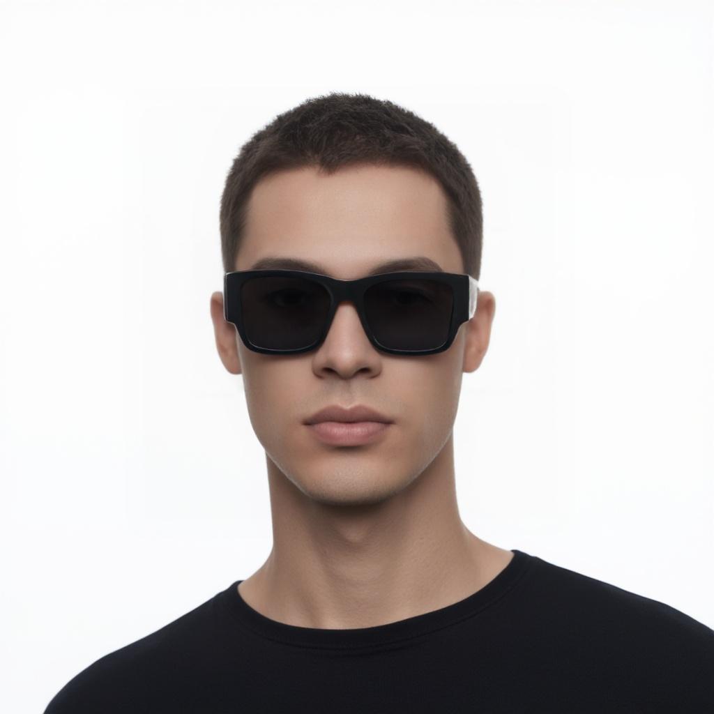 Prada Logo Acetate Square Sunglasses Men sunglasses Black SPR10ZE1ABF05S0C054