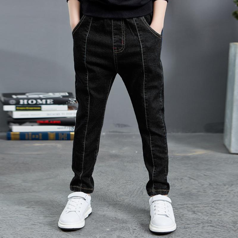 Spring and Autumn Children's Clothing Pants Trendy Version of Big Children's Jeans High Stretch Boys Jeans