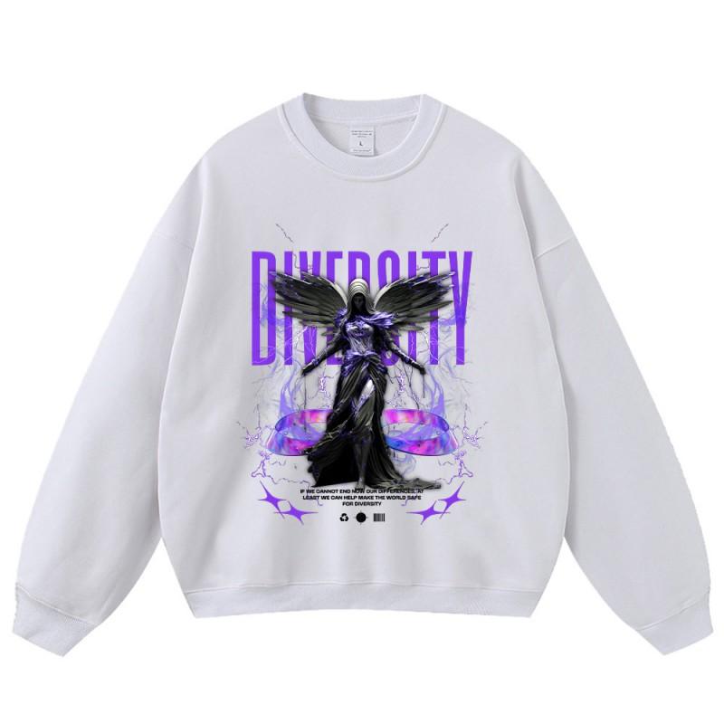 Oversized Vintage Washed Graphic Hoodie Unisex Streetwear Loose Fit Cotton Sweatshirt Men Women