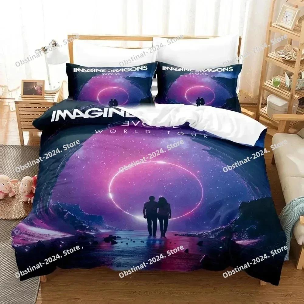 3D-принт Imagine Dragons Обложка альбома Постельное белье Пододеяльник Постельный комплект Пододеяльник Наволочка Одеяло King Queen Size Мальчики Взрослые