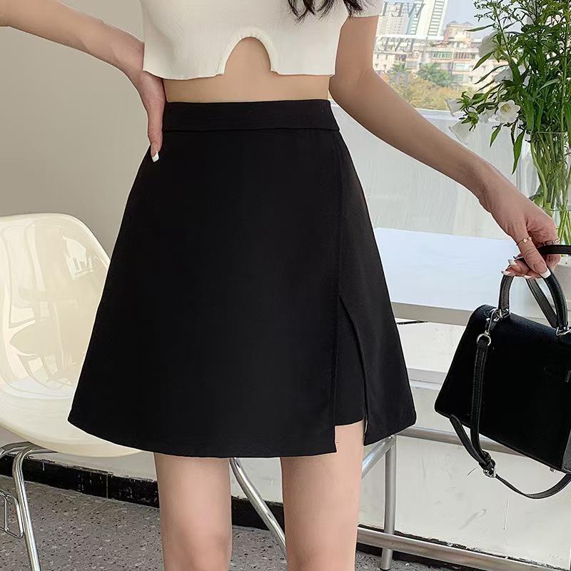 2024 Autumn/Winter Plus-Size High Waist Anti-Exposure Short Black Slim Skirt