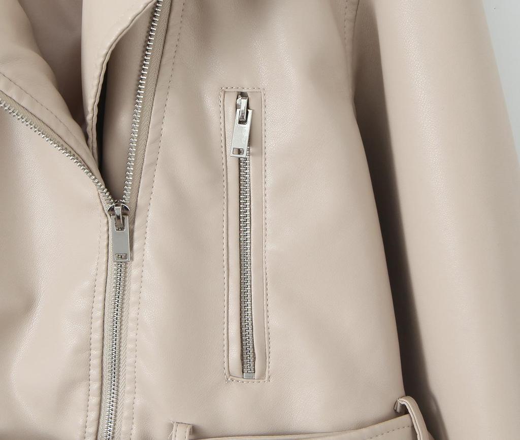 Мотоциклетная куртка из искусственной кожи европейско-американского стиля осень/весна 2025