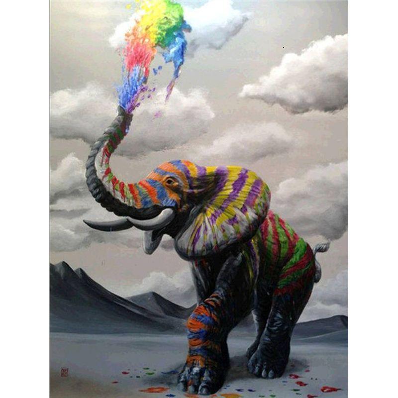 5D Diamond Painting Kit Peacock Elephant Animal Mosaic DIY Dandelion Diamond Embroidery Rhinestone Home Decoration