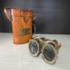 Бинокль ручной работы в викторианском стиле из латуни и оранжевой кожи с кожаным футляром, матросский инструмент для дома, декор стола 15,24 см
