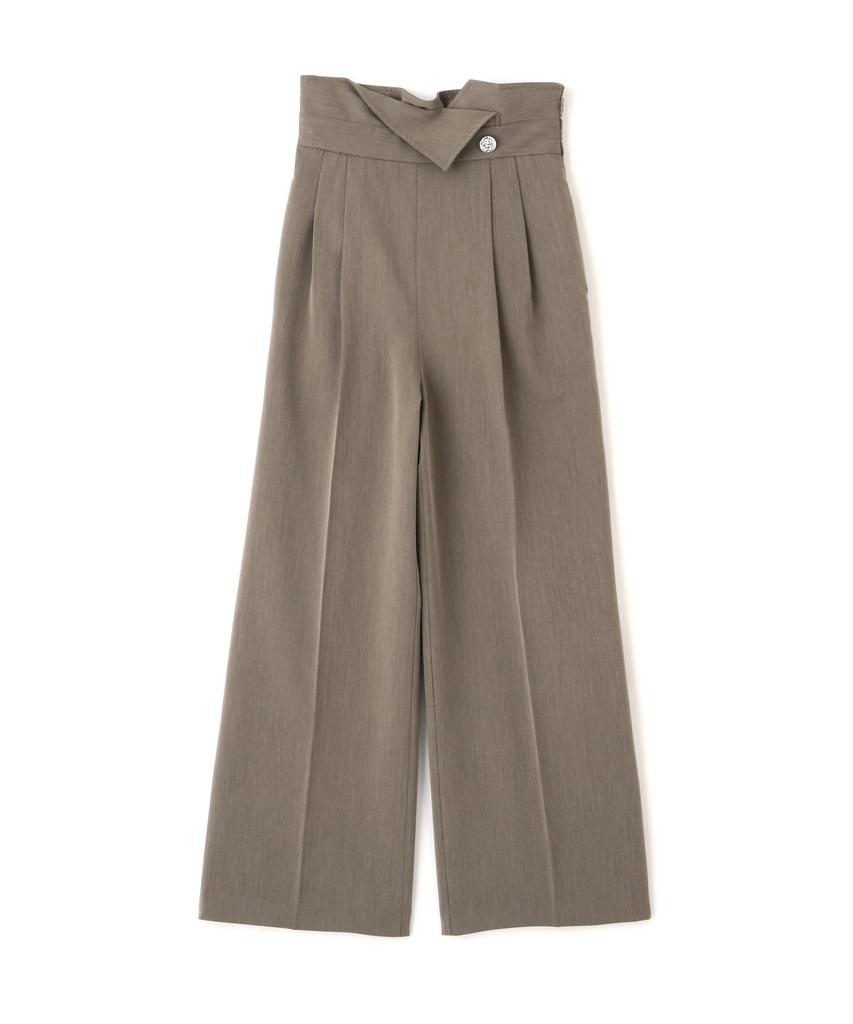 Jill by Jill Stuart Women's Asymmetrical Waist Metal Button Pants, Mocha