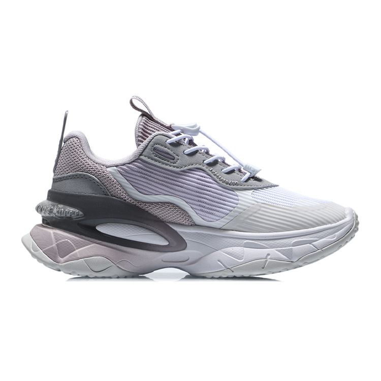 Li-Ning Cooling Shock Absorption Non-Slip Wear-Resistant Breathable Lightweight Low-Top Running Shoes Kids Sneaker Gray Purple YKCR072-2