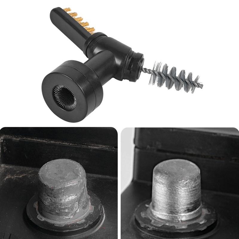 1 шт. Набор щеток для чистки клемм автомобильного аккумулятора, инструмент для чистки клемм аккумулятора со стальной проволочной щетиной