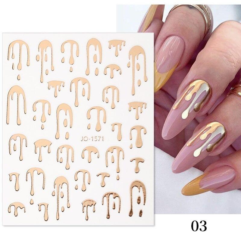 1 шт. 3D капли воды лазерная флуоресценция наклейки для ногтей наклейки для ногтей маникюр украшения YSL
