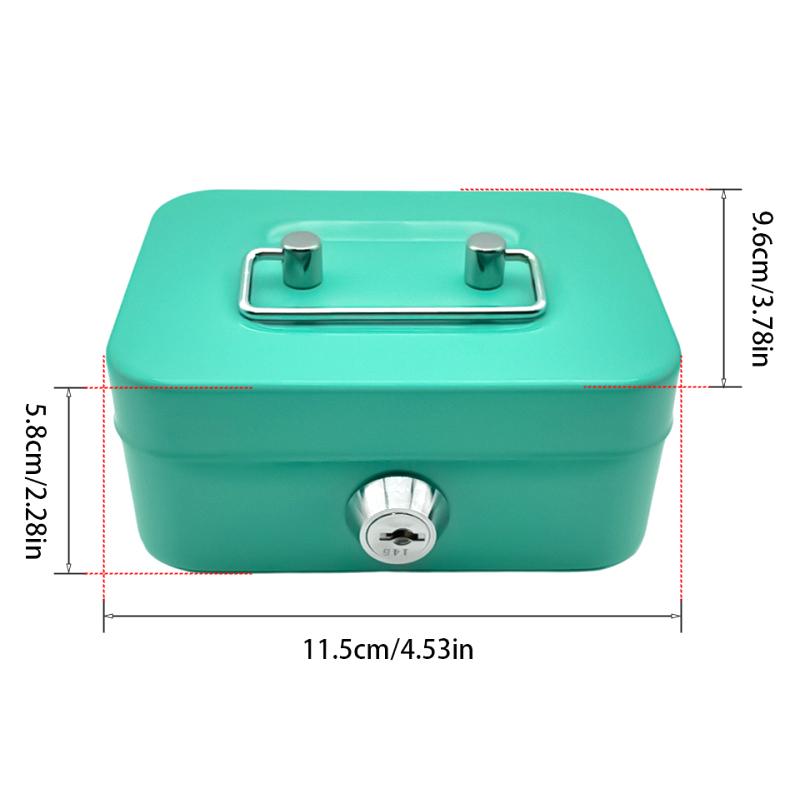 Metal Cash Box Mini Safe Lock Box Money Bank Metal Coin Bank Security Box Sturdy Cash Portable For Kids Coin Collection