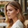 Funny Red Coral Earrings Metal Irregular Earrings Fashionable Coral Branch Earrings  Wedding