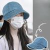 Ruth Denim Шляпа-панама для женщин с большой окружностью головы, простая кепка, закрывающая лицо, показывающая маленькое лицо