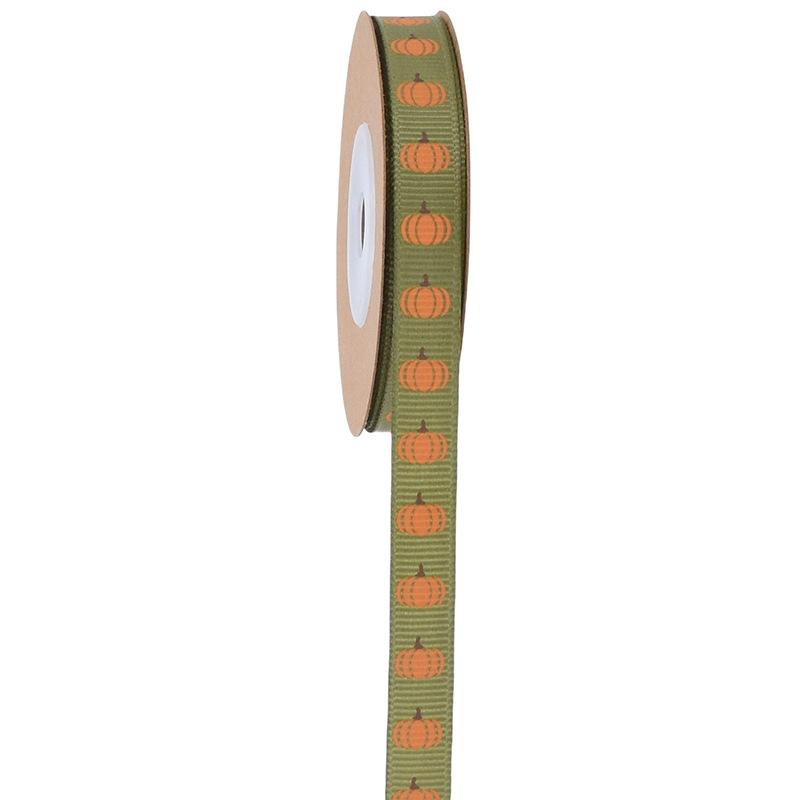 Праздничная декоративная лента с тыквой и кленовым листом, декоративная лента для осеннего урожая на День благодарения для подарочной упаковки