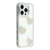 For iPhone 16 Pro Case Rhinestone Edge Pearl Love Decor TPU+PC IMD Phone Cover