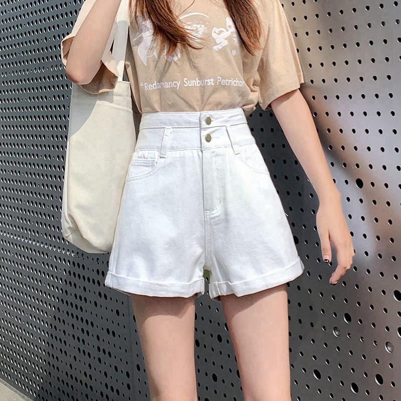 Классическая и минималистская мода, универсальные, ультра-высокая талия, две пуговицы, женские, подвернутые края, летние, черные, тонкие, джинсовые шорты, индивидуальность, трендовость