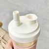 500/850 мл Бутылки для воды с трубочкой Пластиковый стакан Стакан для молока и сока с крышкой Кожаный чехол Стаканы для бабл-ти и кофе Большая емкость Посуда для напитков
